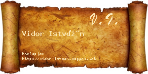 Vidor István névjegykártya