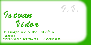 istvan vidor business card